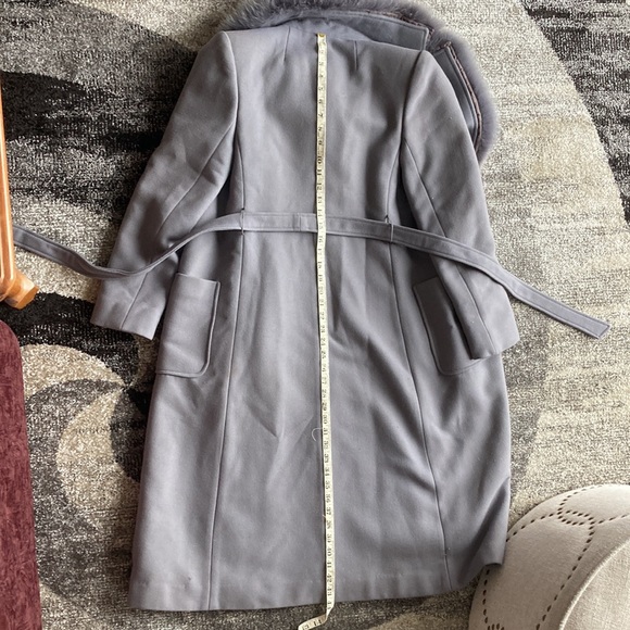 Stunning Wool Belted fur Coat Size XS S 4 6 - Picture 10 of 10